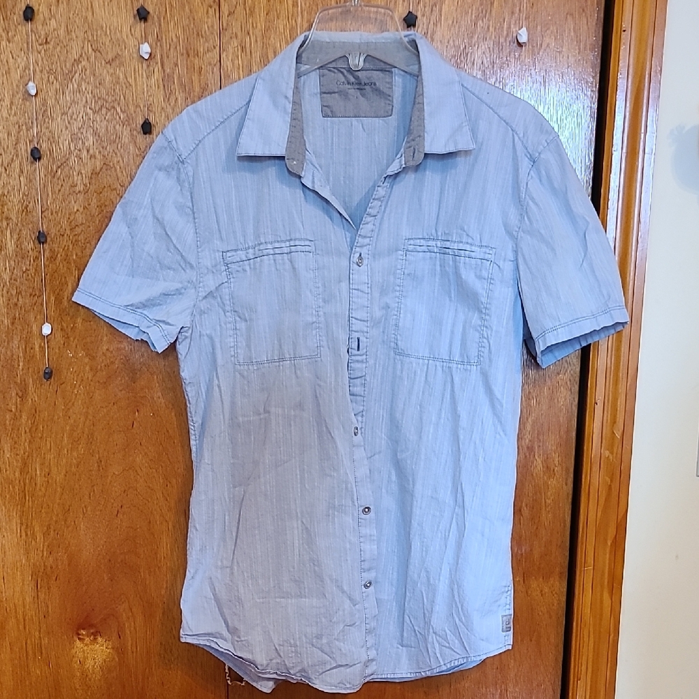 [SOLD] CK Men's Light Blue Short Sleeve Shirt
